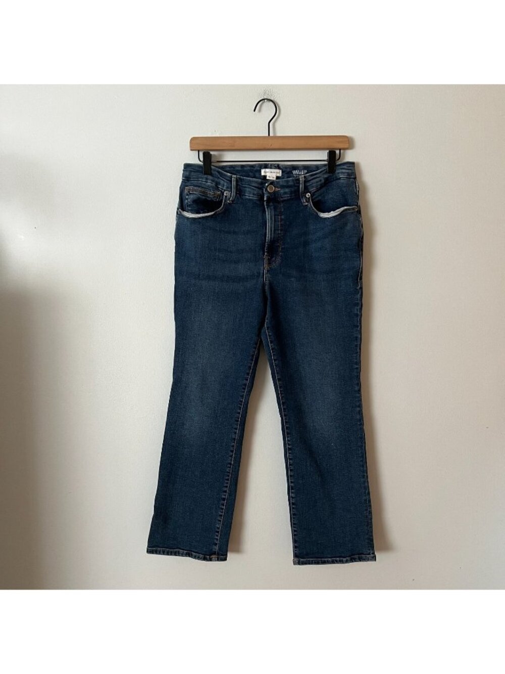 Good American Good Legs Straight Mid-Rise Ankle Jeans Women's Size 14/32